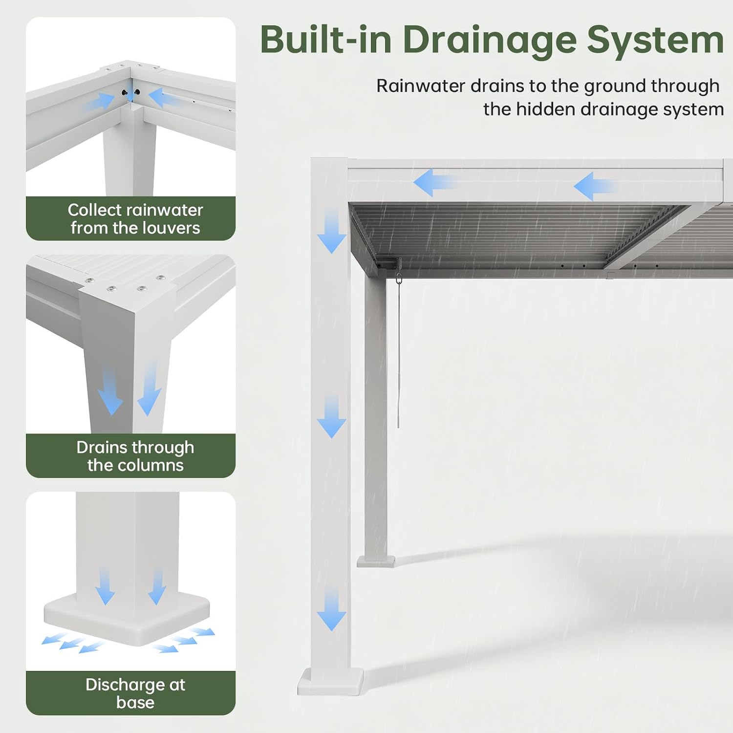 Aoxun Louvered Pergola 10x12