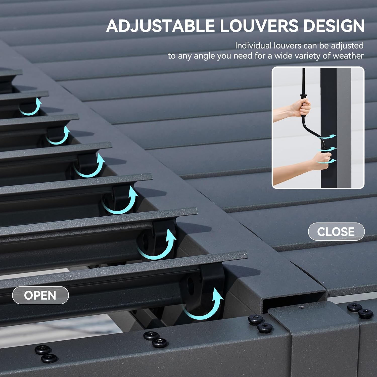 Aoxun Louvered Pergola 10x10 All-Aluminum