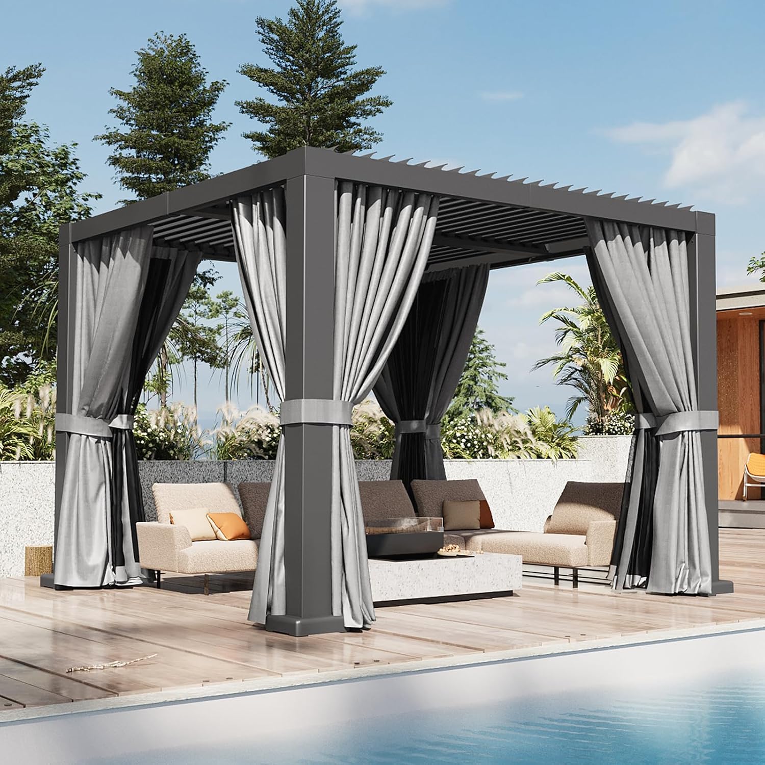 Aoxun Louvered Pergola 10x10 All-Aluminum