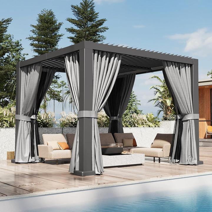 Aoxun Louvered Pergola 10x10 All-Aluminum