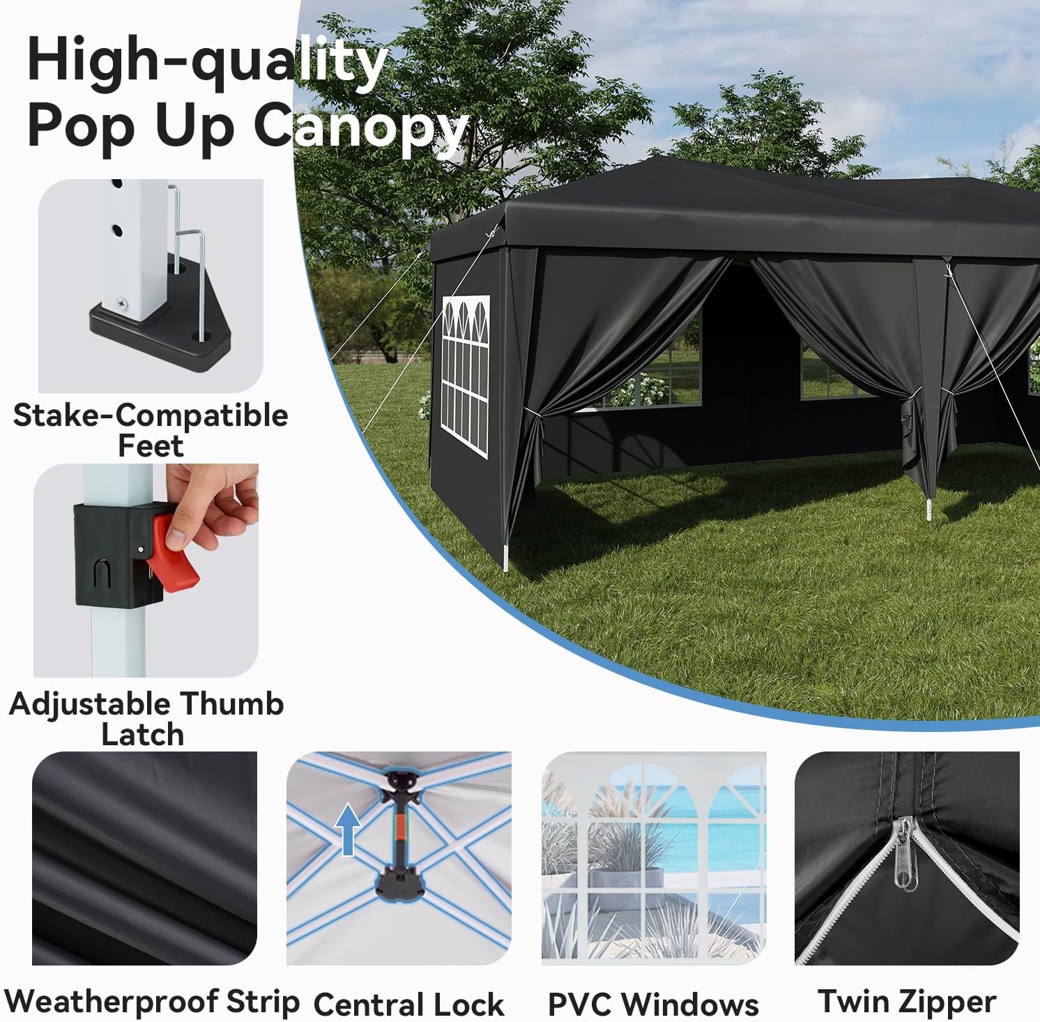 Aoxun Outdoor Canopy Waterproof 10X20