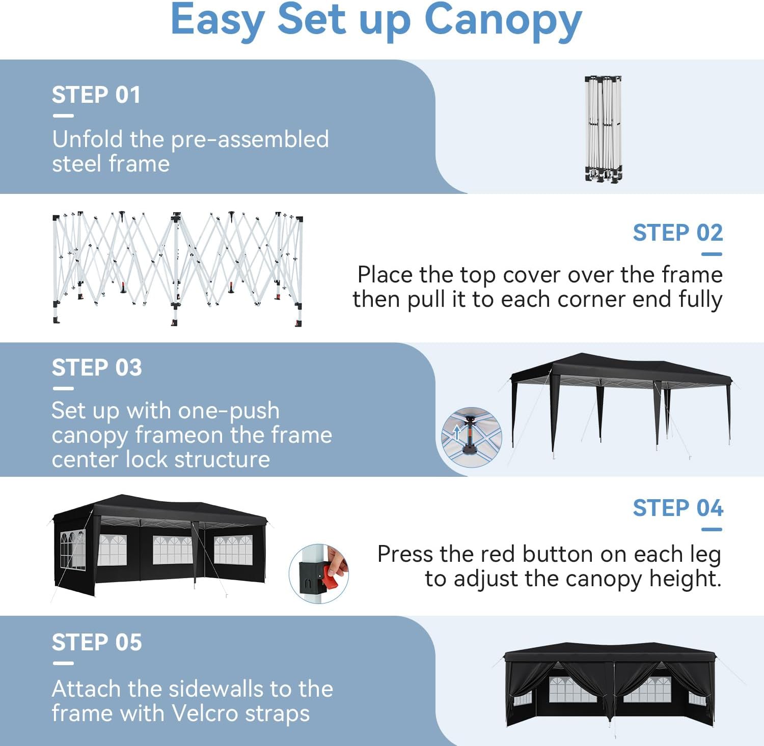 Aoxun Outdoor Canopy Waterproof 10X20