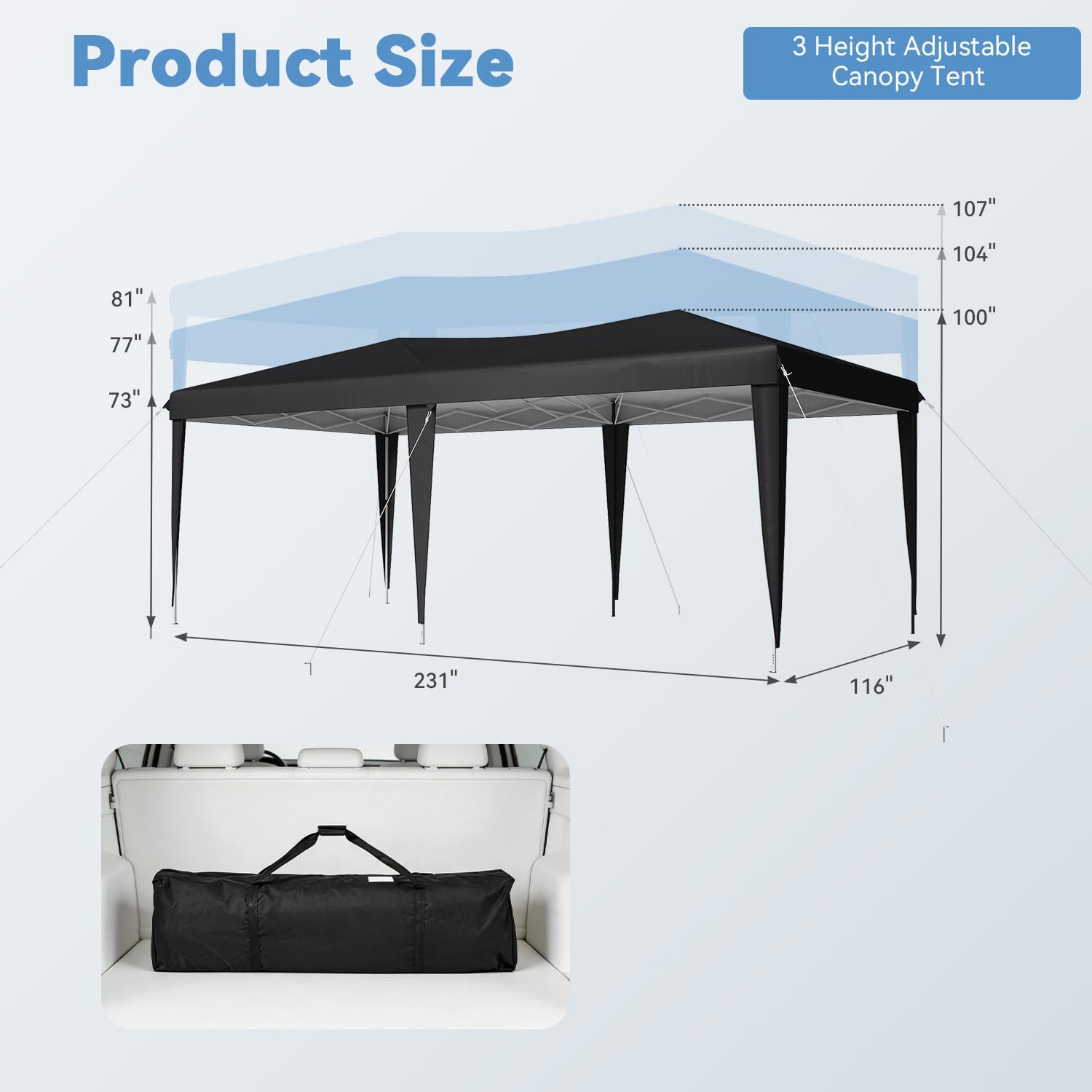 Aoxun Outdoor Canopy Waterproof 10X20