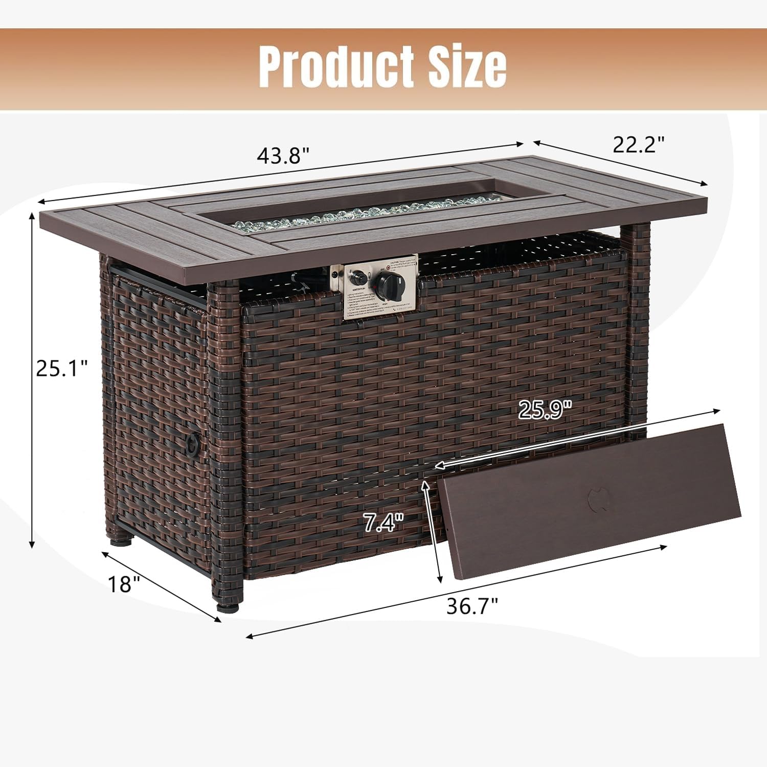 Aoxun Outdoor Patio Furniture with Fire Pit Table