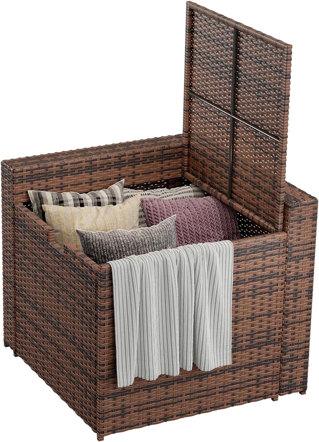 Aoxun Outdoor Wicker Storage Coffee Table