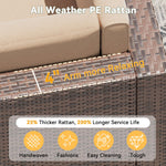 Aoxun 8-Piece Wicker Patio Furniture Set with Storage - Brown - Image 2