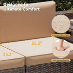 Aoxun 8-Piece Wicker Patio Furniture Set with Storage - Brown - Image 3