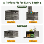Aoxun 8-Piece Wicker Patio Furniture Set with Storage - Black - Image 5