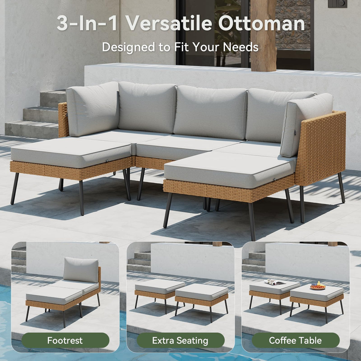 Aoxun 8-Piece Wicker Patio Furniture Set - B0GT3VF211 - Image 7