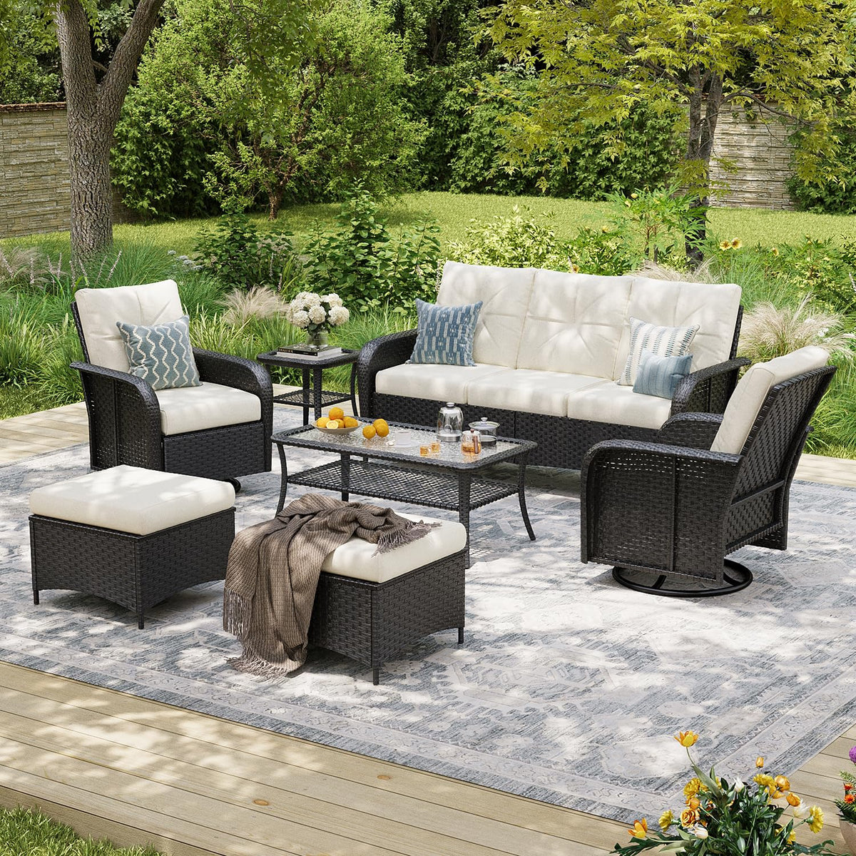Aoxun Wicker Patio Furniture Set, 7 or 10 Pieces - B0GX677Y9T - Image 1