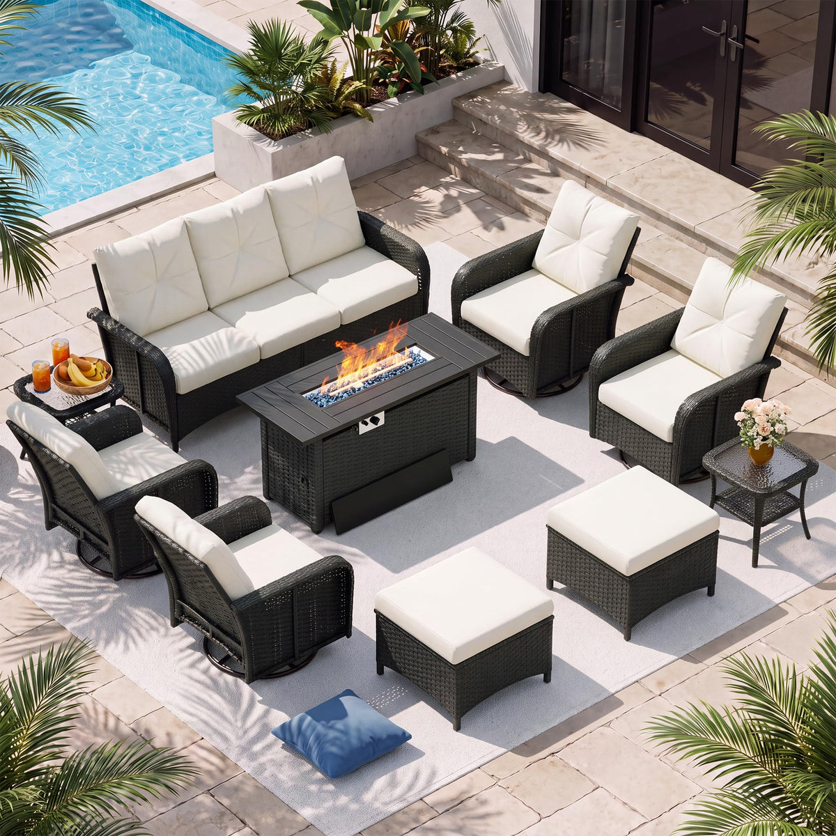 Aoxun Wicker Patio Furniture Set, 7 or 10 Pieces - B0H2XHMWG5 - Image 1