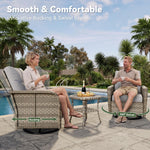 Aoxun 10-piece yellow wicker patio set with 44-inch fire pit - photo 3