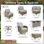 Aoxun 13-Piece Wicker Patio Furniture Set with Fire Pit - B0HFRC237Q - Image 2