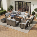 Aoxun 13-Piece Wicker Patio Furniture Set with Fire Pit - B0HFRC237Q - Image 4