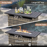 Aoxun 13-Piece Wicker Patio Furniture Set with Fire Pit - B0HFRC237Q - Image 9