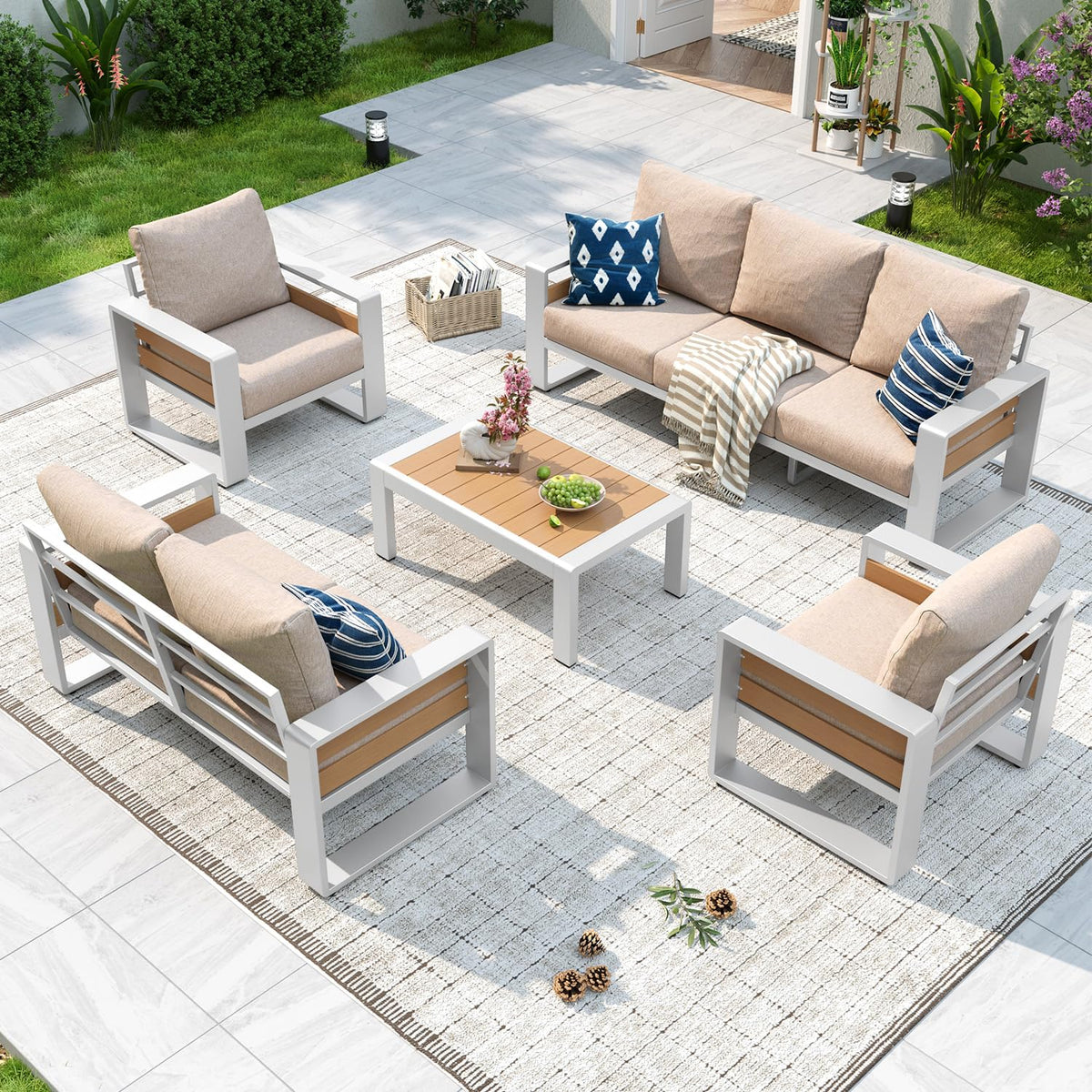 Aoxun 5-Piece Aluminum Patio Furniture Set - B0HHD2NK4F - Image 1
