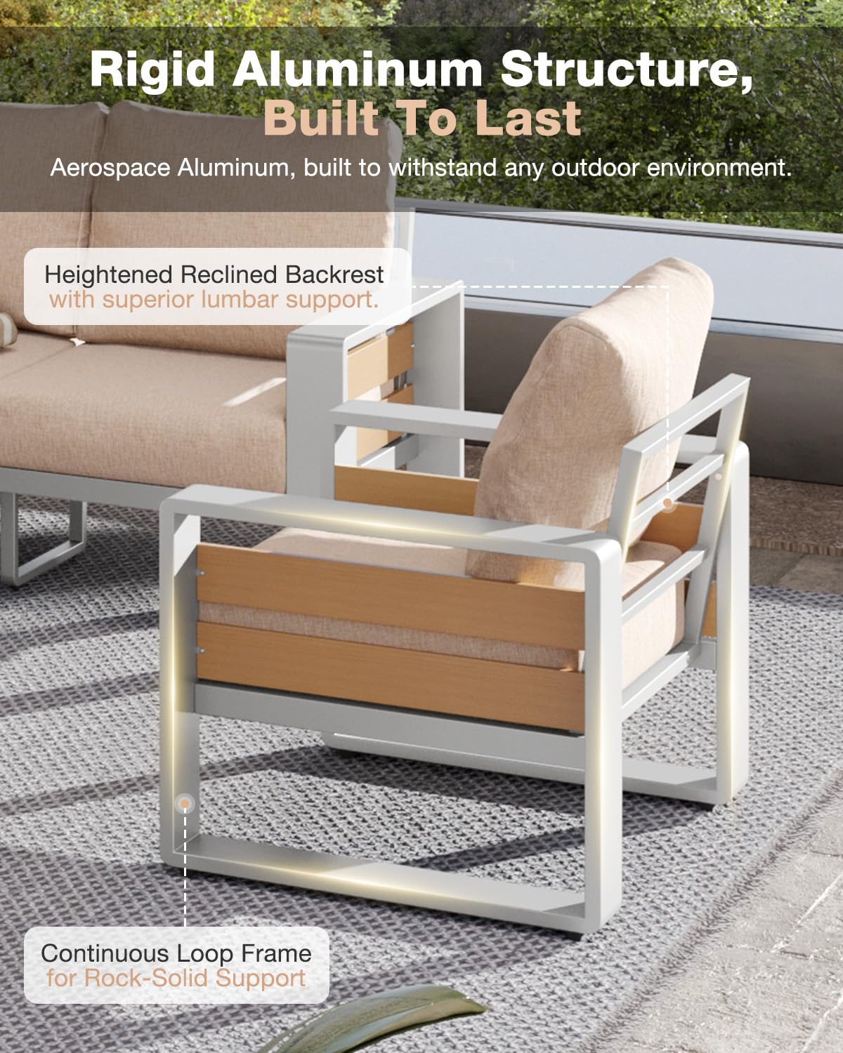 Aoxun 5-Piece Aluminum Patio Furniture Set - B0HHD2NK4F - Image 3