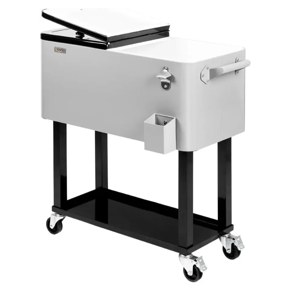 Drink Cooler Cart,  80 Quart Rolling Cart on Wheels