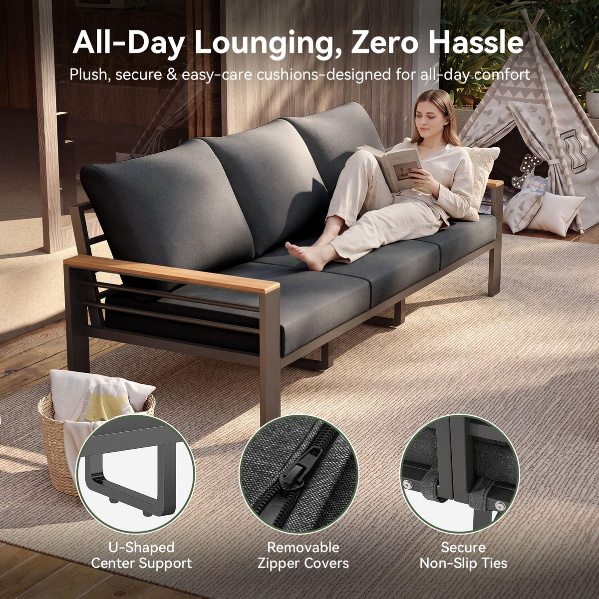 Aoxun Aluminum Patio Furniture Set