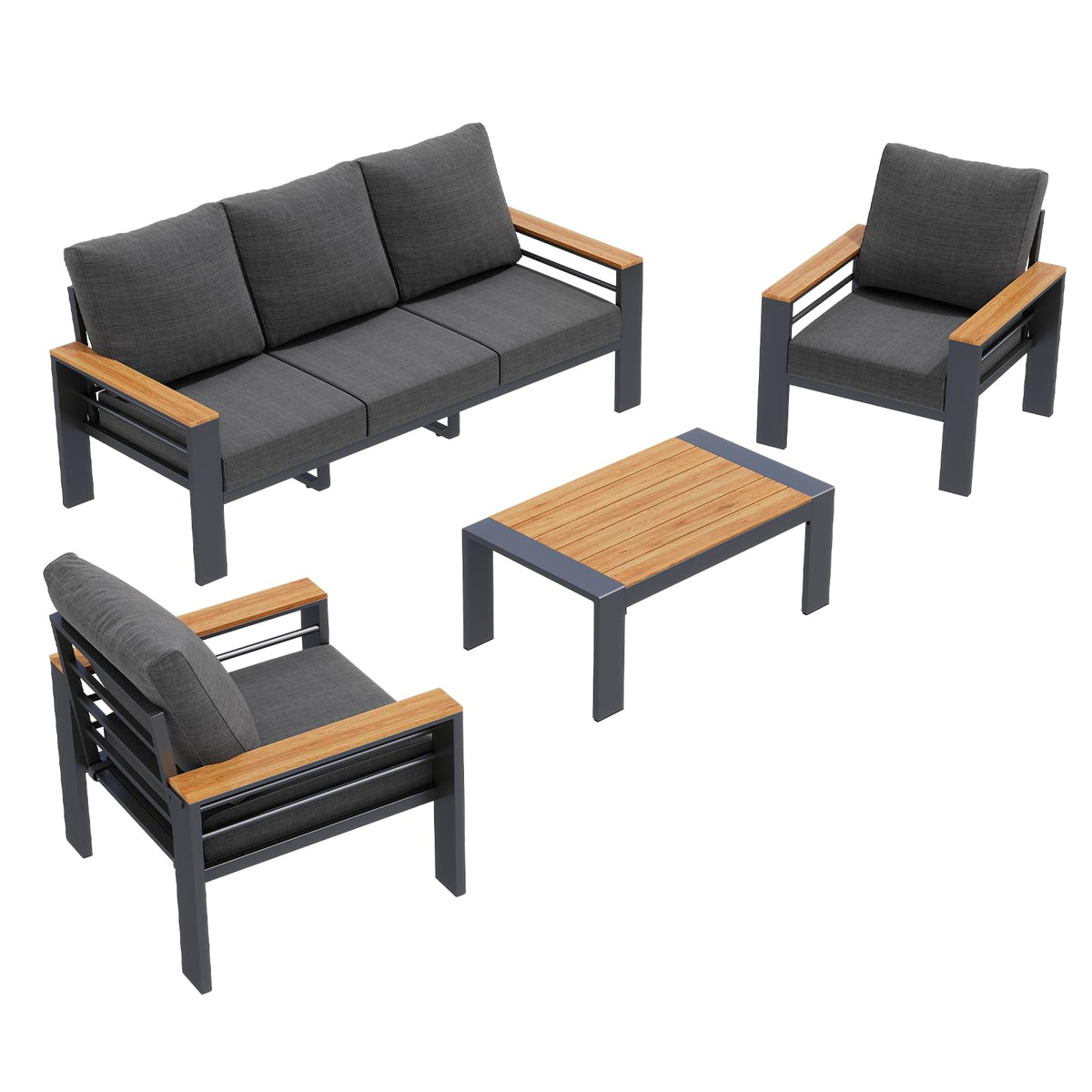Aoxun Aluminum Patio Furniture Set