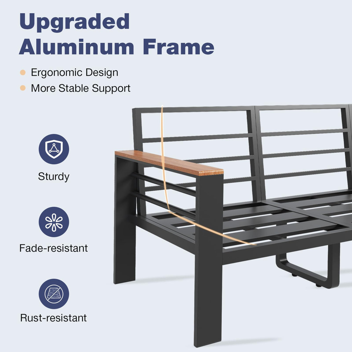 Aoxun Aluminum Patio Furniture Set