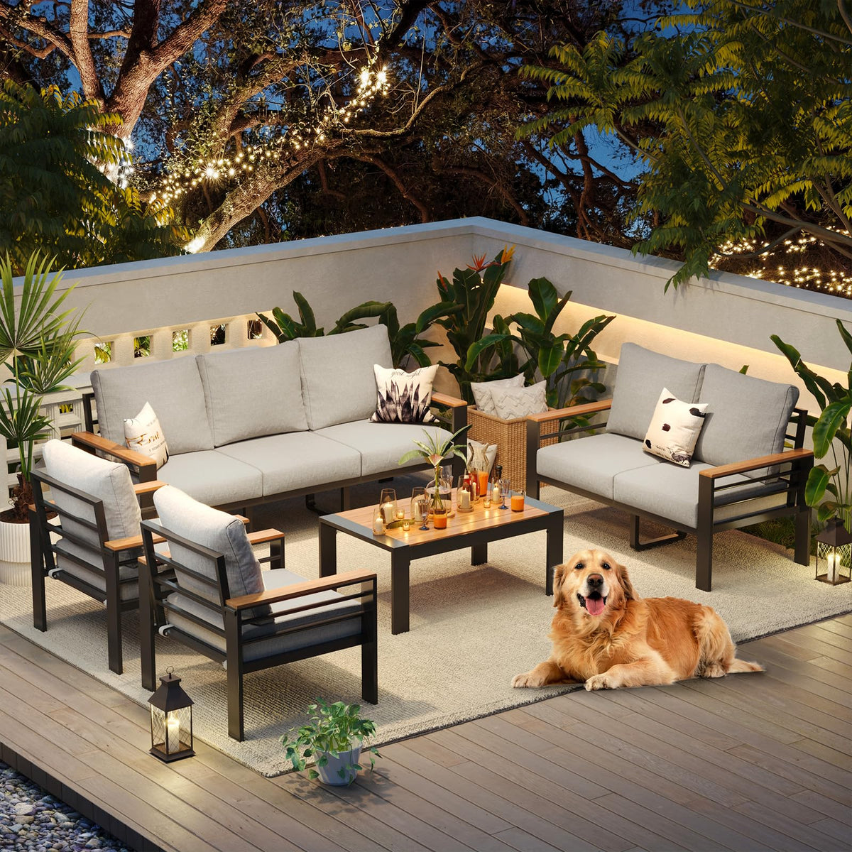 Aoxun Aluminum Patio Furniture Set