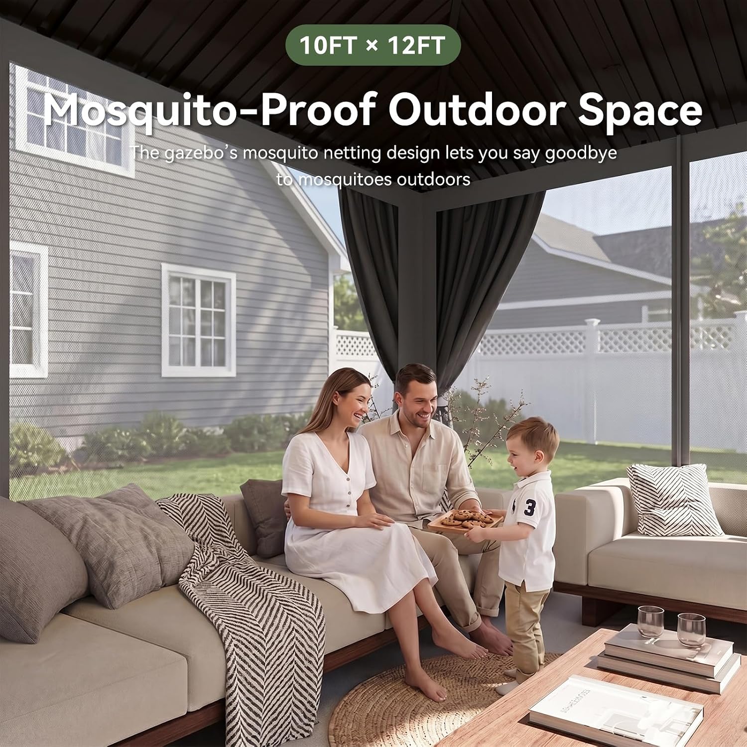 Aoxun Hardtop Gazebo, Outdoor Pergola