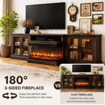 Aoxun 98-Inch Modern Fireplace TV Stand