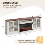 Aoxun 98-Inch Modern Fireplace TV Stand