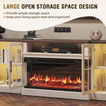 Aoxun 98-Inch Modern Fireplace TV Stand