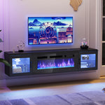 Aoxun 70-Inch Modern Fireplace TV Stand, Black