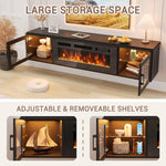 Aoxun 70-Inch Modern Fireplace TV Stand, Black