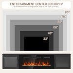 Aoxun 70-Inch Modern Fireplace TV Stand, Black