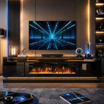 Aoxun Modern Fireplace TV Stand