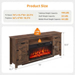 Aoxun 70-Inch Farmhouse Fireplace TV Stand