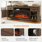Aoxun 70-Inch Farmhouse Fireplace TV Stand