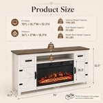 Aoxun 70-Inch Farmhouse Fireplace TV Stand