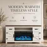Aoxun 70-Inch Farmhouse Fireplace TV Stand