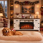 Aoxun 70-Inch Farmhouse Fireplace TV Stand