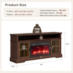 Aoxun Modern Fireplace TV Stand, Brown and Black