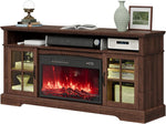 Aoxun Modern Fireplace TV Stand, Brown and Black