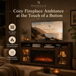 Aoxun Modern Fireplace TV Stand, Brown and Black