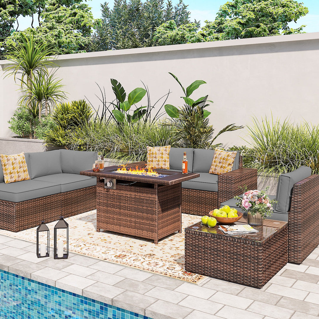 Sectional Sofa Outdoor Wicker Sectional With Fire Pit Pieces