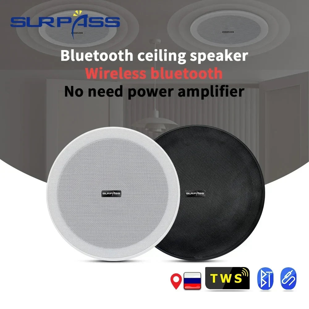 3D Stereo Bluetooth ceiling speaker with enceinte Built-in Embedded Amplifier