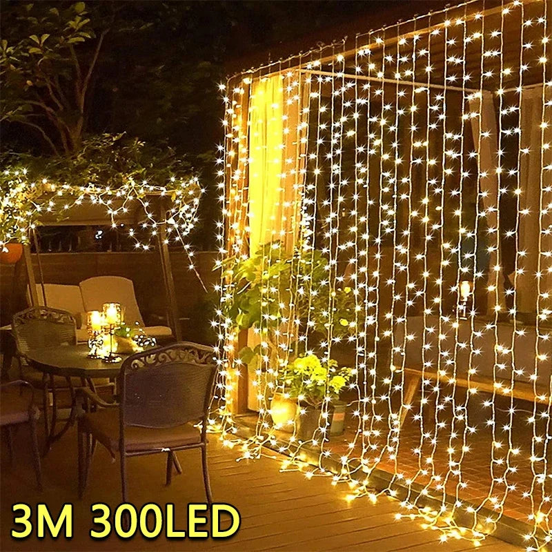 LED Curtain String Lights, IP65 Waterproof USB Powered