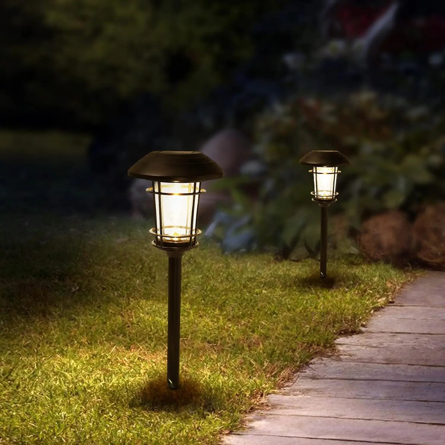 5 Pack Pathway Lights, LED Solar-Powered Waterproof, Auto On/Off Sensor