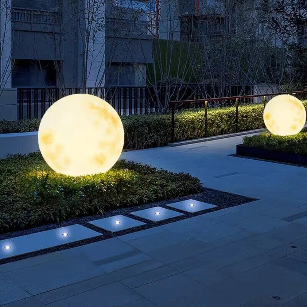 Waterproof Moon Lamp, Solar/Rechargeable Landscape Lighting