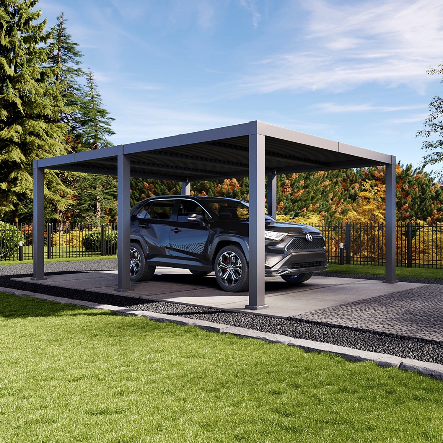 Aoxun Louvered Starry Pergola
