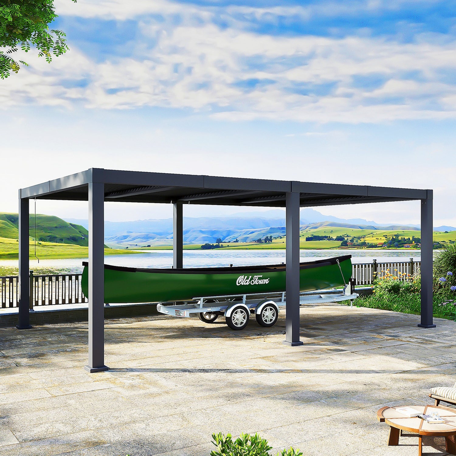 Aoxun Louvered Starry Pergola