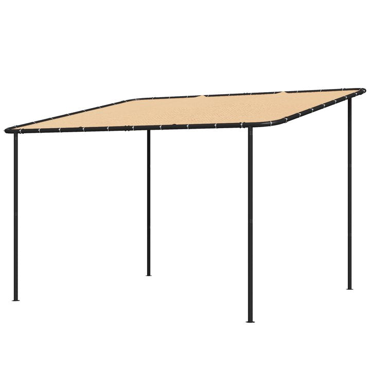 Aoxun 10x12 Lean to Gazebo Outdoor Pergola with Water Resistant & UV-Resistant, Wall-Mounted Canopy Sloped Roof Awning for Patio Backyard, Deck, or Garden Khaki